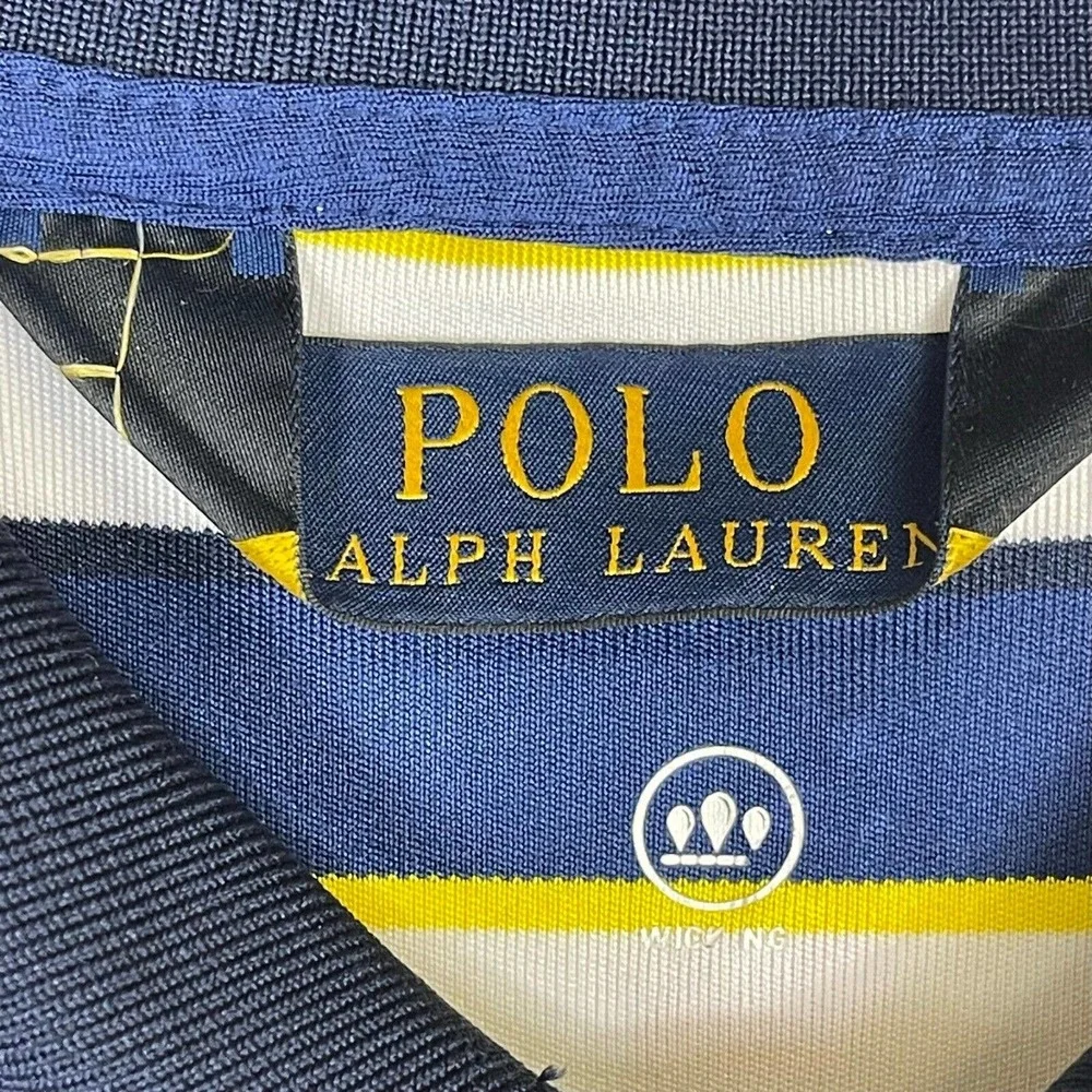 Polo Ralph Lauren Golf Shirt‎ Mens L Multicolor Striped Golf Tournament Logo